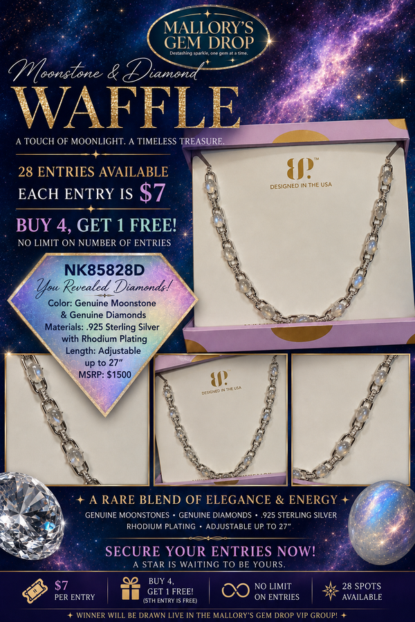 🌔Moonstone & Diamond💎 Necklace Waffle Entry